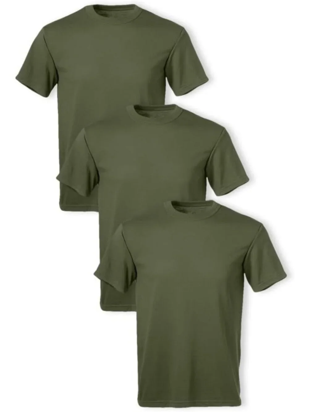 Men's Military Crew T-Shirt 3 Pack | Cotton-Poly Blend, Short Sleeve, Casual